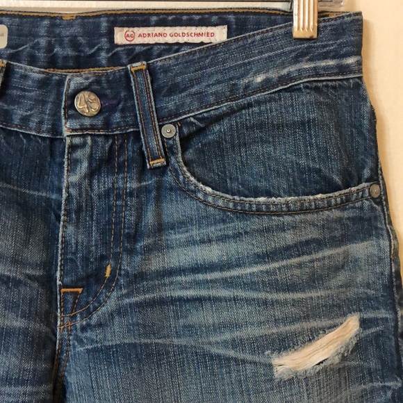 AG Adriano Goldschmied Ex-Boyfriend Crop Destroyed Jeans - Picture 7 of 12